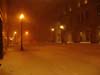 Picture of Boston in winter with snow during the night